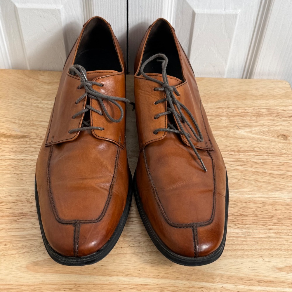 Cole Haan Nike Air Mens 13 M Brown Leather Split Toe Derby Oxford Dress Shoes